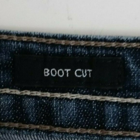 ANA Distressed Whiskered Thick Stitched Dark Wash Jeans Size 14S - Picture 8 of 10